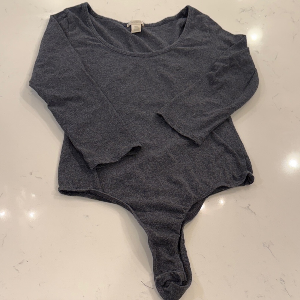 Gray Long Sleeve Bodysuit